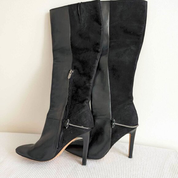 EUC Black Sam Edelman Leather and Suede Heeled Boots - Picture 2 of 5